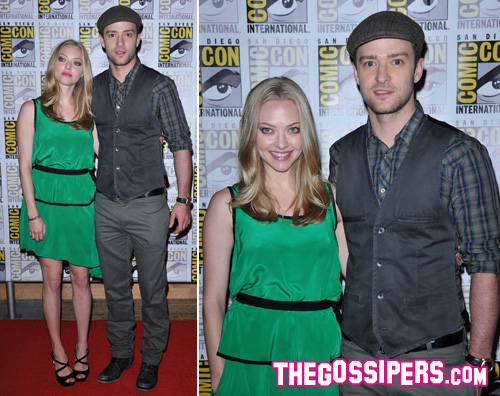 comic con amanda justin Justin Timberlake e Amanda Seyfried insieme al Comic Con