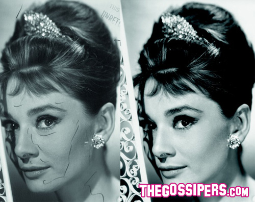 audrey photoshop Anche Audrey Hepburn vittima del fotoritocco