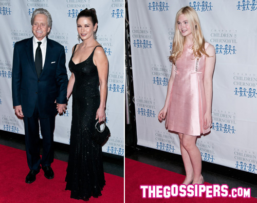elle-catherine-chernobyl elle catherine chernobyl I Douglas ad una serata di beneficienza con Elle Fanning