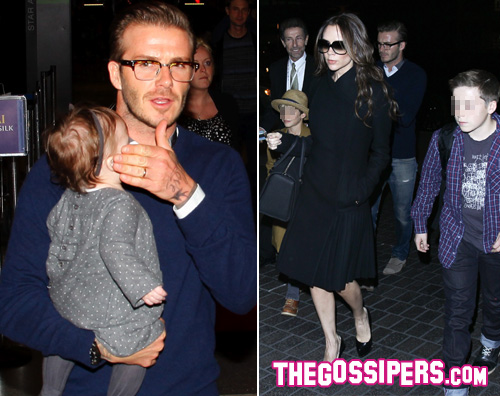 beckham natale2 La famiglia Beckham torna a Londra per Natale