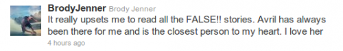 Brody Jenner brodyjenner on Twitter 500x75 Nessuna rottura tra Avril Lavigne e Brody Jenner