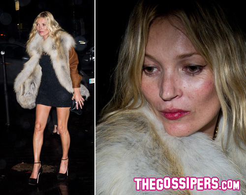 katemoss Kate Moss impellicciata a Parigi