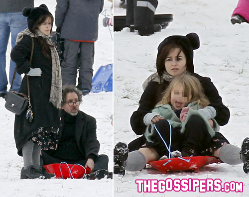 tim helena neve2 Tim e Helena si godono la neve a Londra