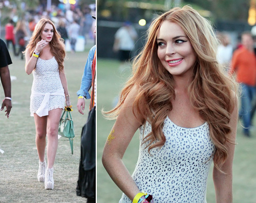 lindsay lohan coachella Lindsay Lohan al Coachella con il fratello