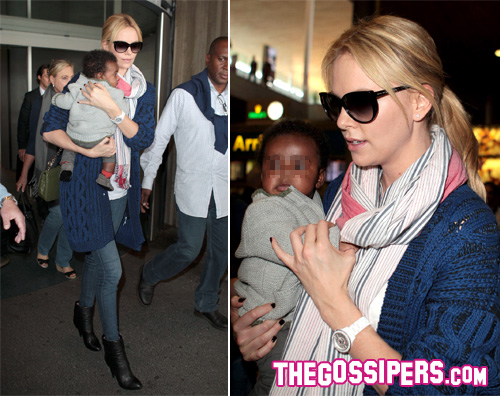 charlize bimbo2 Charlize Theron a Parigi con Jackson