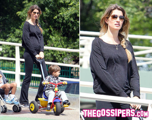 gisele pancia Gisele Bundchen al parco con il pancione