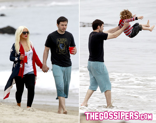 matthew christina2 Christina Aguilera festeggia con i suoi uomini