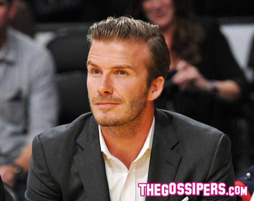 beckham David Beckham elegante alla partita dei Lakers