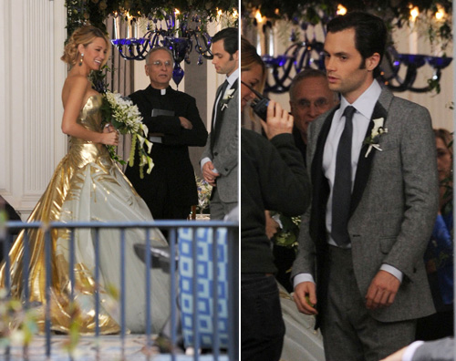 blake penn Abito da sposa color oro per Blake Lively