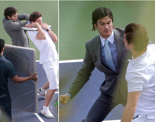 ian combattimento Ian Somerhalder sul set di Time Framed