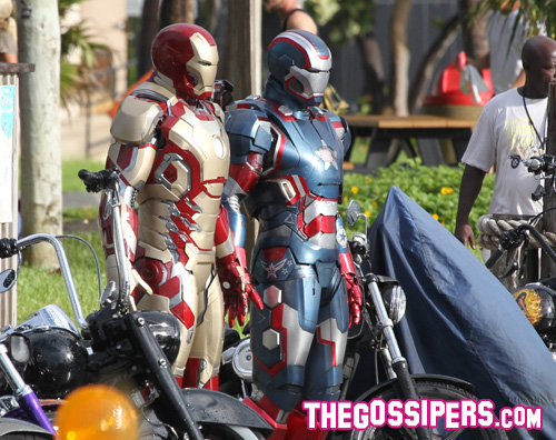 ironman Robert Downey Jr. sul set di Iron Man 3