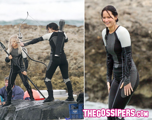 jennifef2 Jennifer Lawrence al lavoro per Catching Fire