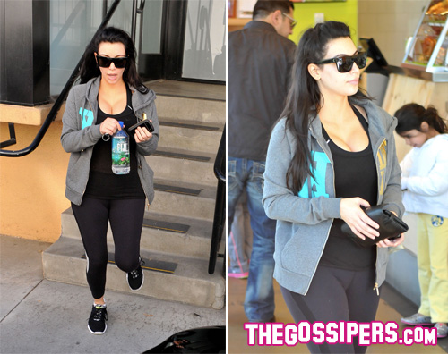 kikapress5 Kim Kardashian, in dolce attesa, già pensa ai chili di troppo!