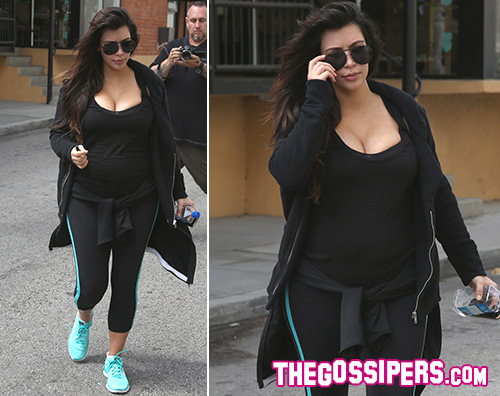 TG Kim Kim Kardashian va in palestra in total black