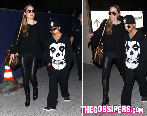 kikapress14 Angie e Maddox, madre e figlio very dark