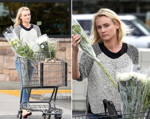 kruger Diane Kruger senza trucco al supermercato