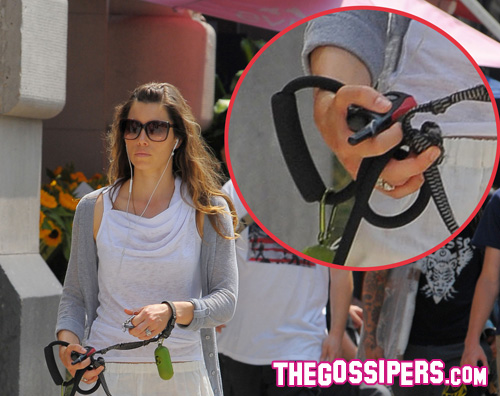 Jessica Biel usa dei collari elettrici per i suoi cani bielcollare Jessica Biel usa dei collari elettrici per i suoi cani