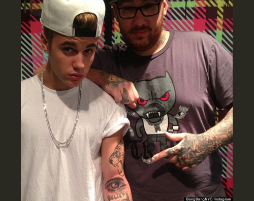 bieber1 Il nuovo tatuaggio di Justin Bieber