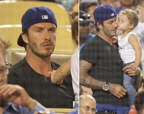 beckham haper2 David Beckham gioca con Harper allo stadio