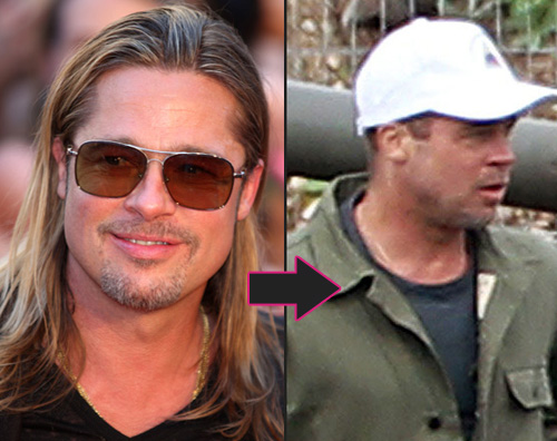 bradprimadopo Brad Pitt si è tagliato i capelli!