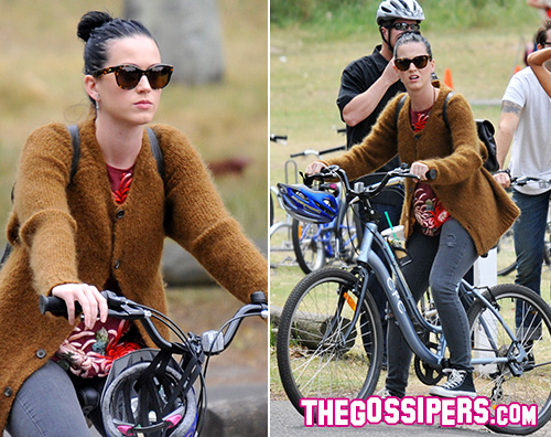 Katy Katy Perry in bicicletta a Sidney