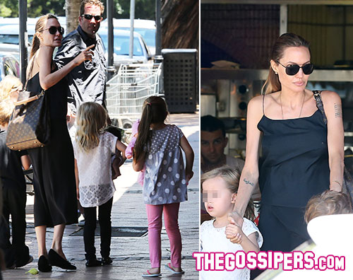 angelina2 Angelina Jolie coccola i figli