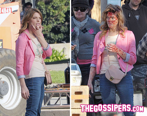 ashleygreene Indovina lattrice investita (sul set!)