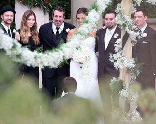 jt Justin e Jessica al matrimonio di Chris Kirkpatrick