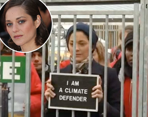 marion Marion Cotillard in gabbia per Greenpeace