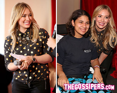 duff2 Hilary Duff fa visita ad un ospedale canadese