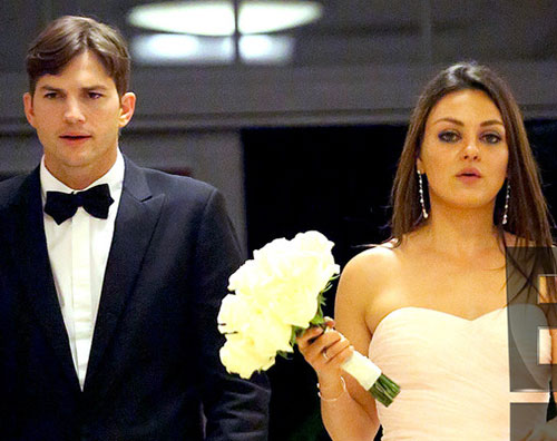 milaashton Ashton Kutcher e Mila Kunis al matrimonio del fratello