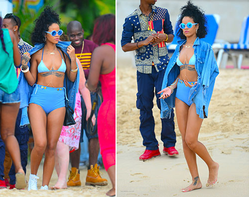 rihanna2 Rihanna in spiaggia alle Barbados