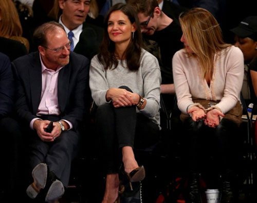 knickskatie Katie Holmes si diverte alla partita dei Knicks