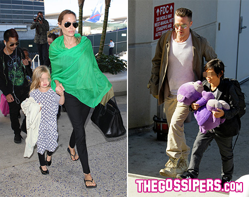 Angelina e Bred Angelina Jolie e Brad Pitt tornano a Los Angeles con i bambini