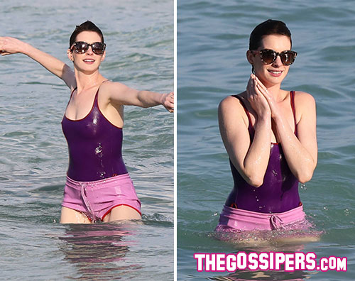 anne1 Anne Hathaway si diverte a Miami beach