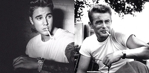 bieber2 Justin Bieber come James Dean su Instagram