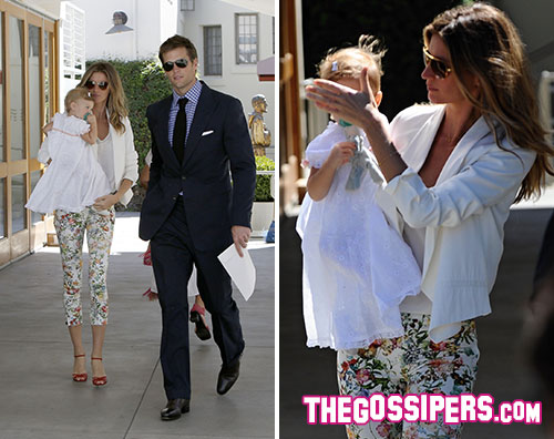 gisele2 Gisele Bundche e Tom Brady al battesimo di Vivian