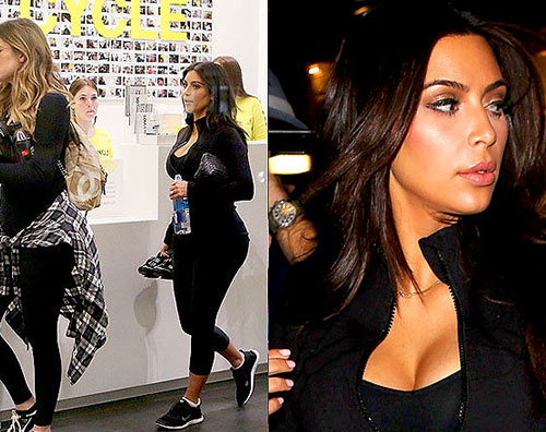 kimtruccata Kim Kardashian truccatissima anche in palestra