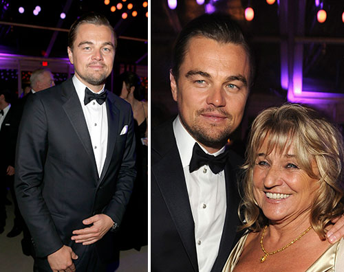 leo Leonardo Di Caprio con mamma e fidanzata dopo gli Oscar