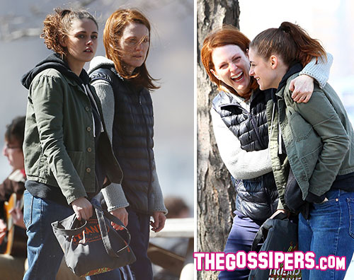 stewart moore2 Kristen Stewart e Julianne Moore sul set di Still Alice