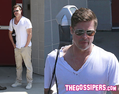 brad2 Brad Pitt pronto per il set di The Operators