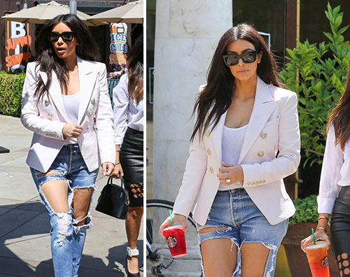 kimjeans Kim Kardashian sfoggia dei jeans strappatissimi