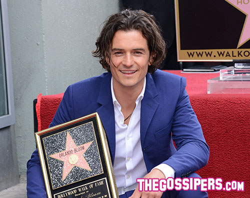 orlando stella Orlando Bloom festeggia la sua stella con Flynn