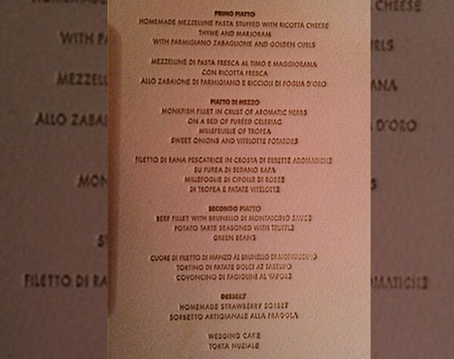 Kim Kardashian e Kanye West si sono sposati a Firenze! menu kim kanye Kim Kardashian e Kanye West si sono sposati a Firenze!