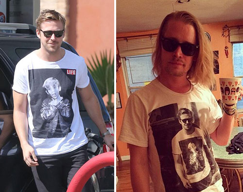 Macaulay Culkin e Ryan Gosling nel gioco delle meta tshirt ryan mac Macaulay Culkin e Ryan Gosling nel gioco delle meta tshirt