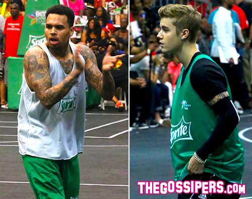Cover11 Chris Brown e Justin Bieber si sfidano a basket 