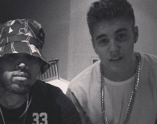 bieber brown Justin Bieber in studio con Chris Brown