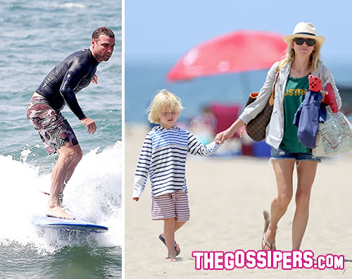 naomi2 Giornata in spiaggia per Naomi Watts e famiglia