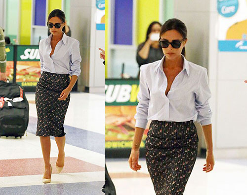 vicbeckham Victoria Beckham allaeroporto di New York