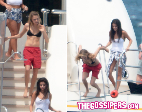 cara selena Selena Gomez a Saint Tropez con Cara Delevingne